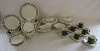 Royal Grafton Valetta dinner service and Palissy Shadow Rose coffee cups and saucers