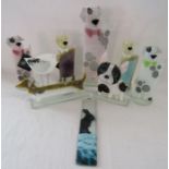 Nobile Glassware figures mostly Puppy also French Bulldog, sausage dog, bird and wall hanging -  2