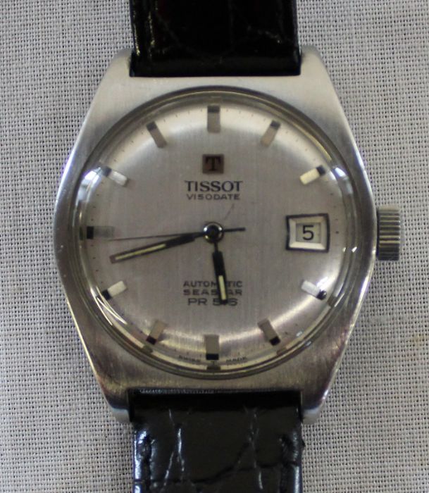 Gents Tissot Visodate Automatic Sea star wristwatch on Condor crocodile calf strap.  It appears to