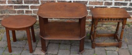 Reproduction jointed stool, Art Deco coffee table and small stool/table