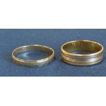 18ct gold band 1.63g size U & 916 (22ct) gold band 4.05g size R / S