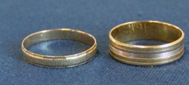 18ct gold band 1.63g size U & 916 (22ct) gold band 4.05g size R / S