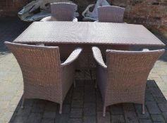 Hartman rattan weave patio table & 4 chairs