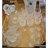 2 crystal decanters & a Jakob Munk Multi Carafe, 2 sets of wine glasses (6 & 7), 2 glass jugs & a