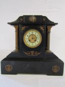 Large late 19th century slate mantel clock - 46cm x 49cm x 15cm