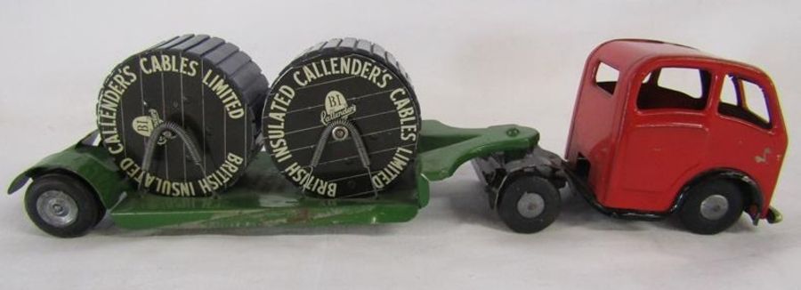 Tri-ang Minic toys 'British Insulated Callender's Cables United' lorry - red cab and green trailer - Image 4 of 8