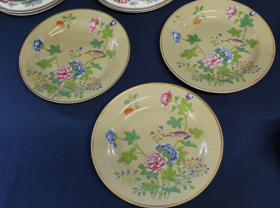 Late Victorian transfer printed part tea service, 4 Paragon Tree of Kashmir cups, saucers & side - Image 2 of 2