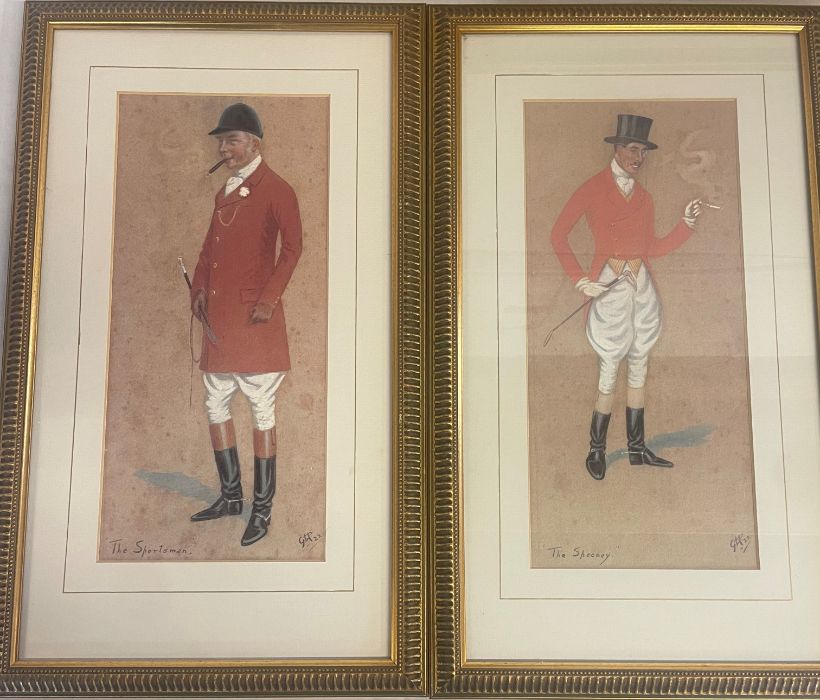 Selection of prints including two Snaffles style character prints titled 'The Sportsman' and 'The - Image 2 of 7