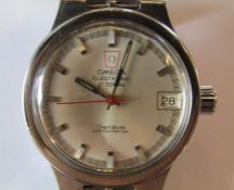 1970's Omega Electronic f300Hz Genève Chronometer gents wristwatch with date aperture & steel