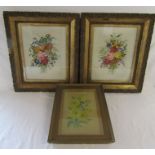 Pair of gilt framed oil paintings on canvas - bouquets of flowers, no signature - approx. 65cm x