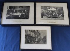 2 framed black & white photographs titled to mount "Celebrating the Coronation of George V Lion &