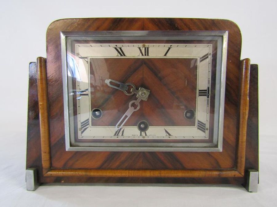 Bracket clock with Philip Haas and Sohne workings approx. 36cm x 26cm x 18cm -  missing key - also - Image 5 of 7