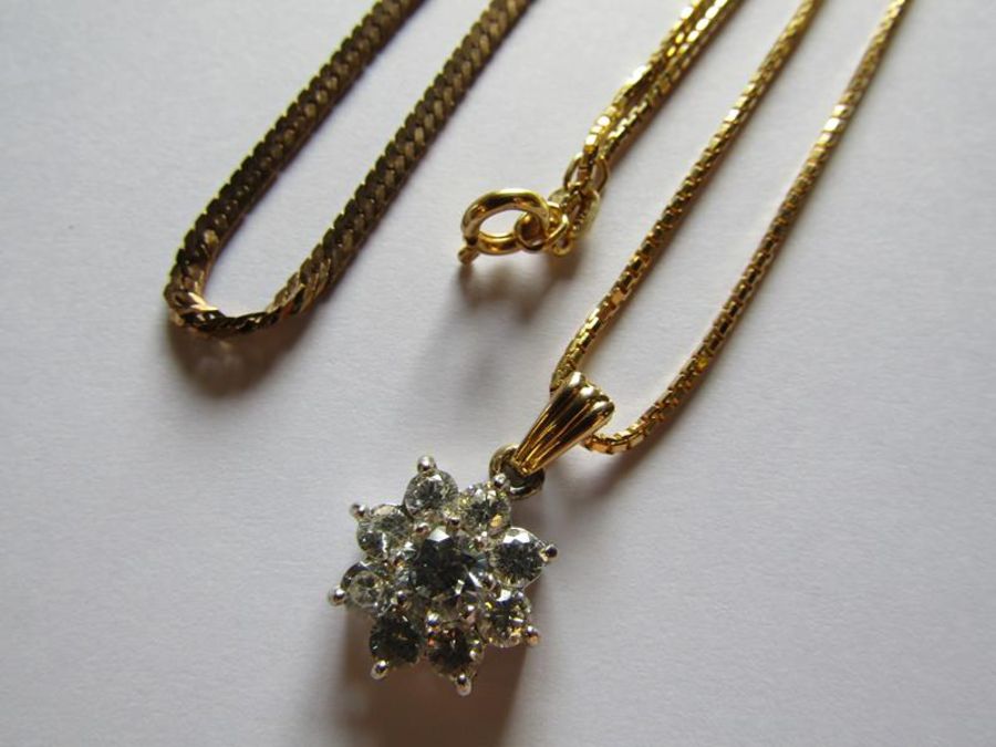9ct gold necklace with pendant - approx. 44.5cm and 9ct gold chain approx. 40cm - total weight - Image 6 of 6