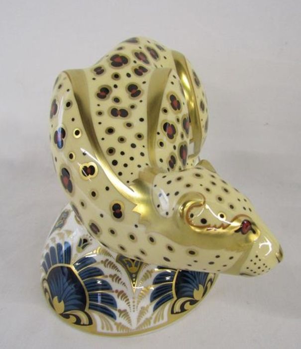Royal Crown Derby paperweight Endangered Species Savannah Leopard - limited edition 973/1000 - Image 4 of 6