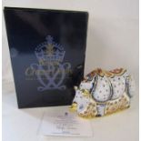 Royal Crown Derby paperweight Endangered Species White Rhino - limited edition 973/1000