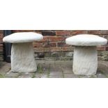 Pair of concrete staddle stones