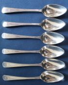 Set of 6 Georgian silver teaspoons with bright cut engraved detail London 1792, 2.3ozt