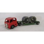 Tri-ang Minic toys 'British Insulated Callender's Cables United' lorry - red cab and green trailer