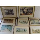 2 W Russell Flint framed prints (bearing John Mathieson & Co Edinburgh label), Denis Pannett