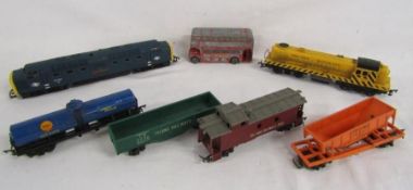 Triang railways trains and carriages also includes Intercity and Shell carriage and a Dinky double