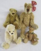 4 jointed teddy bears includes a 'Just for You' bear, Dean's mohair and 2 other unmarked