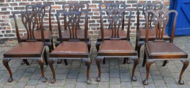 8 Reproduction Chippendale mahogany dining chairs