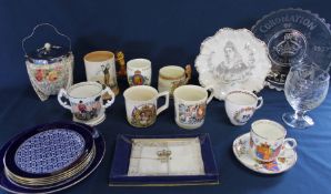 Selection of commemorative ware including Laura Knight Edward VIII mug, Royal Brierley lead