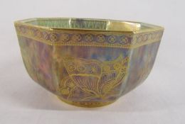 Wedgwood butterfly lustre hexagonal bowl Z4830 - approx. 11.5cm wide