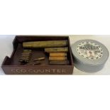 C.C.O Counter in/out tray, selection of military shell and bullet cases and a 2005 SD Toys Steve