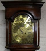 George Chambers of Gateshead Late 19th century 8 day longcase clock, with brass dial & oak case (