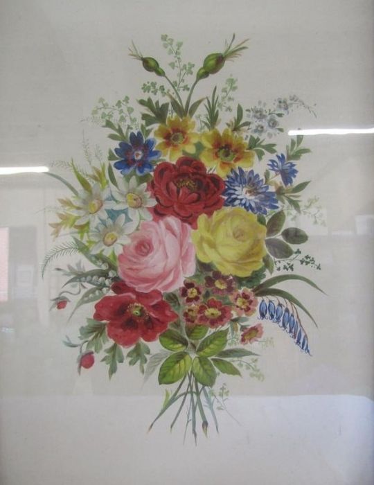 Pair of gilt framed oil paintings on canvas - bouquets of flowers, no signature - approx. 65cm x - Image 4 of 7