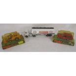 Dinky Toys 437 Muir Hill 2WL Loader - unboxed Dinky Esso articulated lorry - Dinky Toys 195 Fire