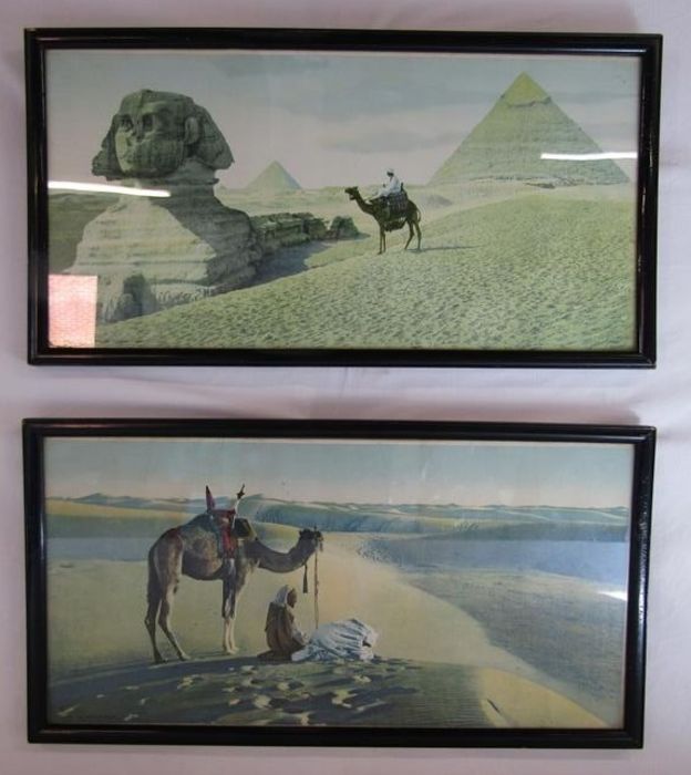 Pair of Egyptian scene photographic prints "5091 Cairo : Sphinx and Pyramids of Gizeh" and "Nr. 5060