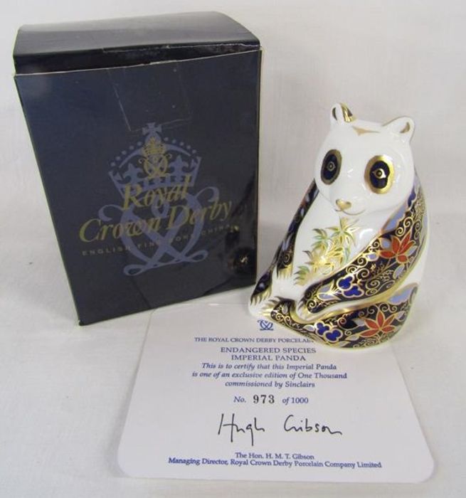 Royal Crown Derby paperweight Imperial Panda - limited edition 973/1000
