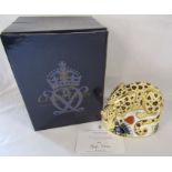 Royal Crown Derby paperweight Endangered Species Savannah Leopard - limited edition 973/1000