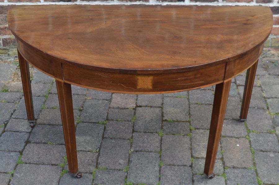 Georgian mahogany demi-lune table