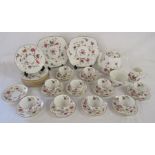 Tate & Oglesby Ltd Staffordshire Parakeet China part tea service - Reg No 592627 - 1 cup repaired
