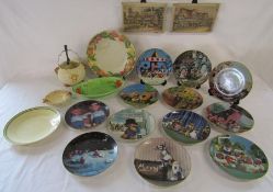 Clarice Cliff Celtic Harvest small bowl and pot, also a Clarice Cliff plate, Shakespeare's House and