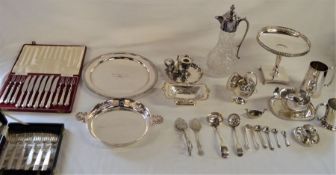 Selection of silver plate, including John Turton & Co Sheffield, stainless and E.P.N.S cutlery,