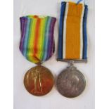 WW1 pair of medals awarded to 106981 CPL. W. Savage Machine Gun Corps