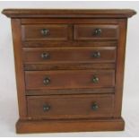 Early 20th century mahogany miniature chest of drawers - approx. 36.5cm x 20cm x 35cm