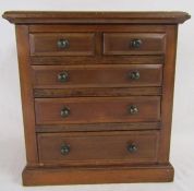 Early 20th century mahogany miniature chest of drawers - approx. 36.5cm x 20cm x 35cm