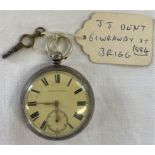 Isaac Jabez Theo Newsome 1884 Chester silver Brigg pocket watch