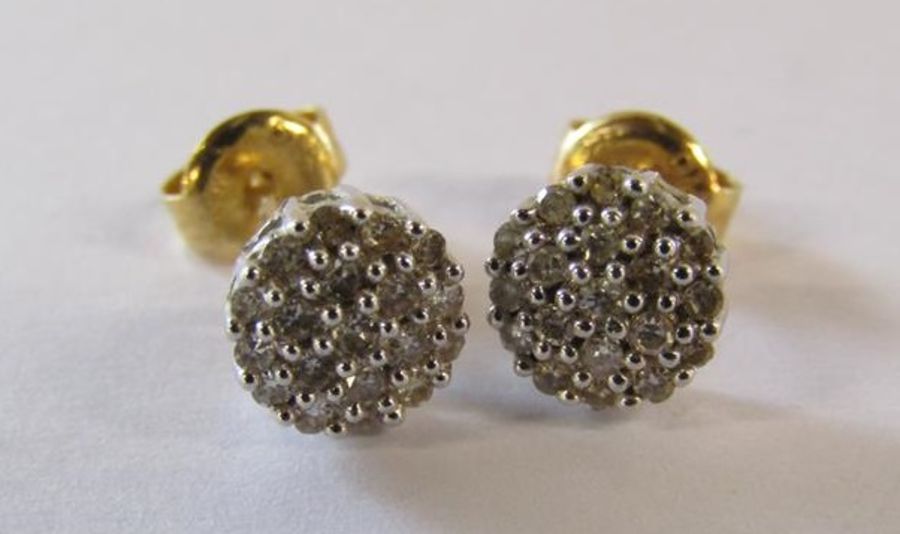 18K diamond cluster earrings (marks to butterflies only)