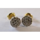 18K diamond cluster earrings (marks to butterflies only)