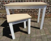 2 Yankee candle advertising tables - approx. 122cm x 61cm x 92cm and 45.5cm x 61cm x 63.5cm