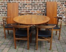 Scandinavian (believed to be Skovby) draw leaf table & set of 6 chairs