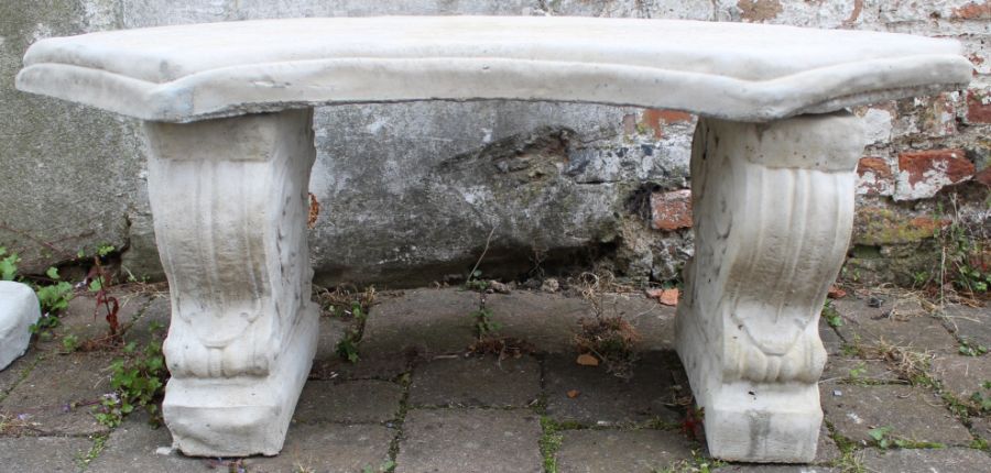 Classic concrete curved seat on classic plinths