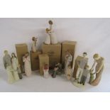 Collection of Willow Tree figures and 3 similar includes Je'Taime (repair to head), Friendship,