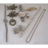 Ladies Radley watch, Attwood & Sawyer brooch, silver jewellery includes Y & E Birmingham silver
